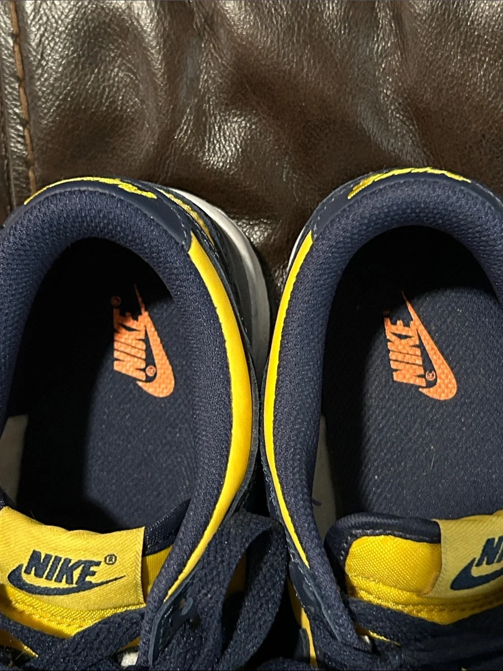 Nike Kids Low Dunk Sneakers in Yellow and Navy Blue